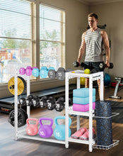 Load image into Gallery viewer, FHXZH 3-Tier Dumbbell Rack Stand Only - Adjustable Weight Rack for Home Gym- (White)
