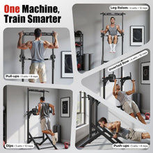 Load image into Gallery viewer, SPORTSROYALS PT2 Power Tower Pull Up Bar Station, 450LBS Stable Pull Up Dip Station for Home

