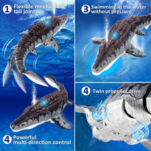 Load image into Gallery viewer, Dinosaur Toys, Upgrade Remote Control Water Toy, RC Dino with Light and Spray Water for Swimming Bath Lake Ocean
