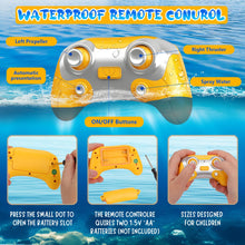 Load image into Gallery viewer, Remote Control Boat, 2.4GHZ Mini RC Boat with Spray Water Pump and Led Lights Lakes &amp; Swimming Pool Toys (Yellow)
