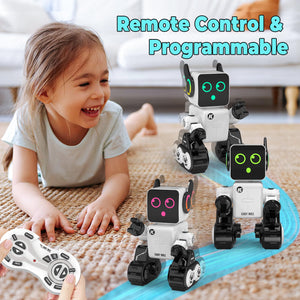 Robot Toys for Kids, Remote & APP Control Robot, Programmable Interactive Toys with Coin Bank, Smart Educational Robot（White）