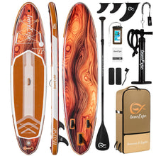 Load image into Gallery viewer, InnoExpo 11' Inflatable Stand Up Paddle Boards with Premium Accessories, Wide Stable SUP Paddle Board Design, Non-Slip Comfort Deck for Youth &amp; Adults (Timber)
