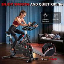 Load image into Gallery viewer, Exercise Bike, Wenoker Magnetic Resistance Stationary Bike for Home [Black Red]
