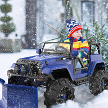 Load image into Gallery viewer, 24 Volt Ride On Car Toy with Snow Plow Scoop and Parental Remote, Blue
