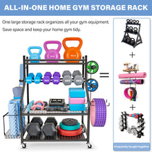 Load image into Gallery viewer, NBTORCH Weight Rack for Dumbbells, All in One Workout Equipment Storage with Caster Wheels

