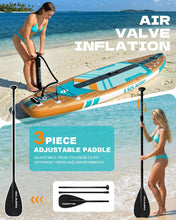 Load image into Gallery viewer, SOLAVERO 11'6" Inflatable Stand Up Paddle Board Supports 550 lbs - Extra Wide Stable Design with Non-Slip EVA Deck, SUP with Premium Accessories for Adults &amp; Youth
