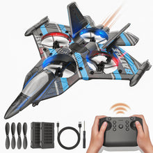 Load image into Gallery viewer, Drones for Kids | 2.4GHZ RC Plane, Remote Control Airplane, RC Helicopter, 360° Flip Fighter Jet Toy, Toys, Blue
