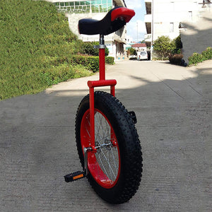 24inch Skid-Proof Wheel Unicycle Bike Mountain Tire Cycling Self Balancing Exercise Balance Cycling Bikes Cycling Outdoor Sports Fitness Exercise,Red,24"