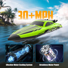 Load image into Gallery viewer, Brushless RC Boats for Adults, 30+MPH Fast Remote Control Boat with 2 Rechargeable Batteries for Lakes, 30+ Mins
