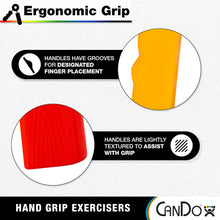 Load image into Gallery viewer, CanDo Hand Grip Exerciser 5 pair set, X-Light - X-Heavy (Yellow, Red, Green, Blue, Black)
