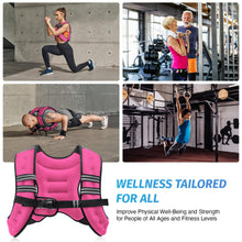 Load image into Gallery viewer, ZELUS Weighted Vest, 6lb/8lb/12lb/16lb/20lb/25lb/30lb Weight Vest with Reflective Stripe for Workout, Strength Training, Running, Fitness, Muscle Building, Weight Loss, Weightlifting, Pink(12lb)

