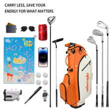 Load image into Gallery viewer, Waterproof PU Leather Golf Stand Bag, 6 or 14 Way Top Dividers,Golf Bag (Orange -14Way)

