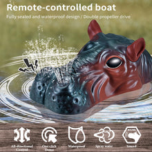 Load image into Gallery viewer, RC Boat for Kids, Hippo Remote Control Boat for Lake River &amp; Pool, 2.4GHz Simulation Hippopotamus Head Electric Boat Spoof Toy
