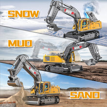 Load image into Gallery viewer, 17CH Remote Control Excavator Construction Toy for Boys - 2400mAh RC Excavator Toy with Metal Shovel/Spray/Lights/Sounds

