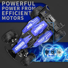 Load image into Gallery viewer, 1:16 Scale RC Car for Kids, 2.4GHz High-Speed Electric Monster Truck, 20km/h, Dual 1000mAh Rechargeable Batteries, All-Terrain Tires
