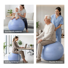Load image into Gallery viewer, FITMIND Extra Thick Yoga Ball with Training Instruction, Anti-Burst Slip Resistant Exercise Ball -BLUE
