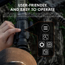 Load image into Gallery viewer, RIX Storm S6 R 12um 640 Thermal Scope 35mm with Laser Rangefinder(50Hz), Thermal RifleScope with 1968 Yards Detection Range and Ballistic Calculator, ≤1lb, Safety Level-Class I, Power Output＜1mW
