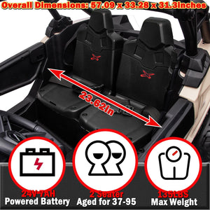 24V Ride on Car with Remote Control, 2 Seater Ride On Toys Off-Road Buggy Truck Licensed Can Am Maverick UTV Electric Vehicles, Black
