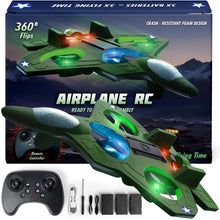 Load image into Gallery viewer, NUTTY TOYS RC Stunt Airplane for Kids &amp; Adults - 3X Extended Battery Life, Top LED Jet Fighter 2026
