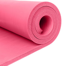 Load image into Gallery viewer, Retrospec Solana Yoga Mat 1" Thick w/Nylon Strap for Men &amp; Women - Non Slip Exercise Mat for Home Yoga, Pilates, Stretching, Floor &amp; Fitness Workouts - Pink Dahlia
