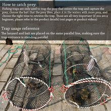 Load image into Gallery viewer, Drasry Crab Trap Bait Lobster Crawfish Shrimp Portable Folded Cast Net Magic Collapsible Fishing Traps Nets Accessories for Blue Crabs 2PCS（37.4IN * 19.6） Black (0.66 in Mesh)

