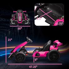 Load image into Gallery viewer, 24V 7.5 MPH Electric Go Kart with Adjustable Seat, Drifting Car Battery Powered Ride for 6-12 Years Old, Pink
