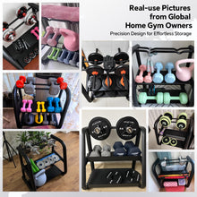 Load image into Gallery viewer, Home Gym Storage Rack, 3-Tier Heavy Duty Workout Equipment Organizer for Dumbbells
