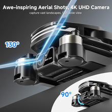 Load image into Gallery viewer, FPV Foldable RC Quadcopter with Propeller Guards, 2 Batteries, 1500mAh, 130° Lens, WiFi, Voice Control, Gesture Photography
