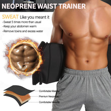 Load image into Gallery viewer, KIWI RATA Mens Workout Waist Trainer Corset Neoprene Sauna Sweat Trimmer Cincher Belt Extra Belly Compression Belts

