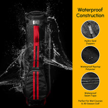 Load image into Gallery viewer, 5-Way Linkslite Waterproof Lightweight Golf Stand Bag (Scarlet Umbra)

