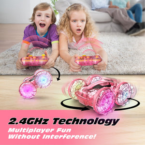 Amphibious Remote Control Car Boat for Kids, 4WD RC Stunt Car with Waterproof Remote Control, 2.4GHz Gesture RC Cars