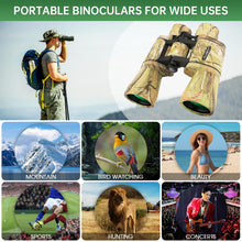 Load image into Gallery viewer, 20x50 High Powered Binoculars for Adults, Waterproof Binoculars with Low Light Vision for Bird Watching Hunting Camping Travel Cruise Hiking Sports Stargazing, Birthday Gifts for Men
