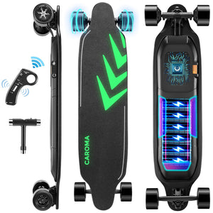 Electric Skateboards Glow in The Dark, 1200W Powerful Motor, 28MPH Top Speed, 4/6AH Battery, 16/28Miles Max Range