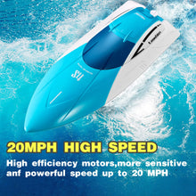 Load image into Gallery viewer, RC Boat, 2.4GHz High Speed Remote Control Boat for Pool and Lake, with 2 Rechargeable Batteries, Blue
