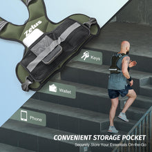 Load image into Gallery viewer, ZELUS Weighted Vest for Men and Women, Adjustable Body Weight Vest Exercise Set for Workouts, 4-10lb/11-20lb/20-32lb with 6 Ironsand Weights for Cardio Strength Training Walking Jogging, 11-20lb Green
