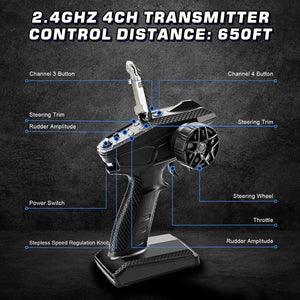 1/14 Brushless RC Trucks for Adults, Max 50mph 4WD Waterproof Off-Road Truck and 20W Fast Charging System