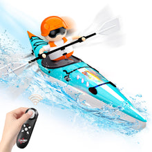 Load image into Gallery viewer, Kids RC Kayak Boat Toy,2.4 Ghz Remote Control Paddle Boat Toys, Toddler Water Racing Boat W/Light for Pools, Lake, Bathtub Summer Outdoor Water
