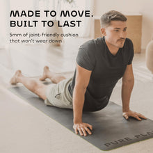 Load image into Gallery viewer, Pure Plank Reversible Yoga Mat - 5mm Thick Dual Sided Non-Slip Exercise Mat Made with 100% Recyclable Natural Rubber Eco-Friendly Fitness Pad for Core Training, HIIT, Pilates &amp; Home Gym 26x71"

