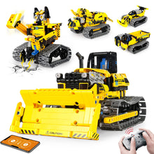 Load image into Gallery viewer, 5 in 1 STEM Robot Toy Building Kit, 452 PCS Blocks App &amp; Remote Control Engineering Toys Robotics for Kids Ages 8-12, RC Bulldozer Erector Sets
