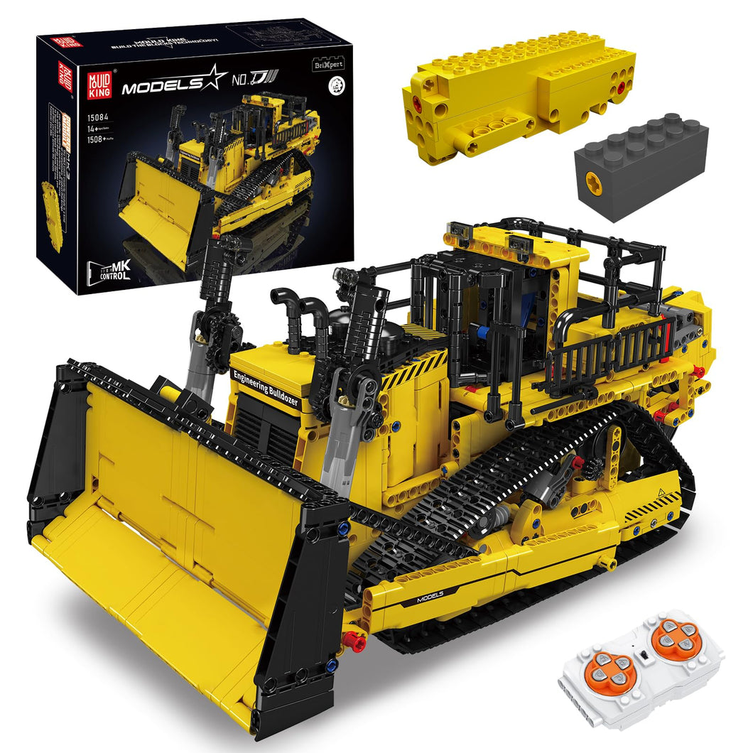 RC Bulldozer Building Set for Adults, Bulldozer Truck Construction Vehicle Model with Motors, APP Control Truck with Engines, 1508 Pieces