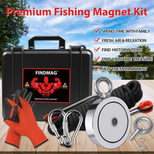 Load image into Gallery viewer, FINDMAG 2625 LBS Fishing Magnet, 4.57 Inch Double Sided Fishing Magnet Kit
