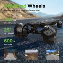 Load image into Gallery viewer, Off Road Electric Skateboard with Remote, 3000W/1200W Brushless Motor, 32/30 Mph Top Speed (1200W &amp; 30 MPH &amp; 12 Miles)
