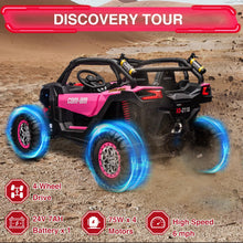 Load image into Gallery viewer, Two Seater 24V Kids Ride on UTV Car, 4WD 300W Motors Powerful Electric Vehicle w/Remote Control, Bright-Pink
