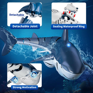 2.4Ghz Remote Control Shark Toys for Kids 3 4 5 6 7 Years Old, 1:18 Scale High Simulation Shark for Pool, Bath Toys for Toddlers