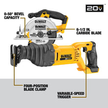 Load image into Gallery viewer, DEWALT 20V MAX Power Tools, 9 Cordless Tool Combo, Impact and Drill Driver, Oscillating Tool, Grinder,Circular and Reciprocating Saw,Right Angle Drill,Speaker,LED Light, 2 Batteries,Charger (DCK940D2)
