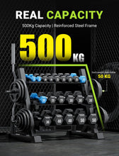 Load image into Gallery viewer, YOLEO Professional Dumbbell Rack, 1100LBS Capacity Weight Rack for Dumbbells Barbells -(Rack Only)
