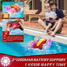 Load image into Gallery viewer, Amphibious RC Car with Lights for Kids 6-12 Year Old Gesture Sensor RC Stunt Cars Boat 4WD 2.4GHz Waterproof Hand Controlled
