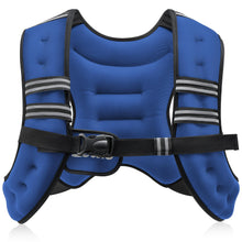 Load image into Gallery viewer, ZELUS Weighted Vest, 6lb/8lb/12lb/16lb/20lb/25lb/30lb Weight Vest with Reflective Stripe for Workout, Strength Training, Running, Fitness, Muscle Building, Weight Loss, Weightlifting, Blue(12 lb)
