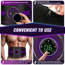 Load image into Gallery viewer, Electronic Muscle Stimulator with TENS &amp; PMS, Ab Belt Stimulator Muscle Toner, Abdominal Fitness Trainer for Home
