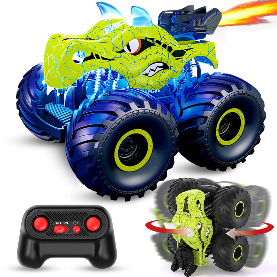 Remote Control Car, 2.4GHz Monster Trucks for Boys Girls with Light, Sound & Spray, Stunt Car Toys